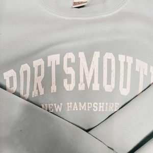 aqua blue crew neck sweatshirt